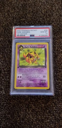 2000 Pokemon Rocket Dark Kadabra 1st Edition Card,PSA Graded 10
