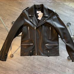 MENS Sandro Size L Sandro Thrasher Leather Jacket