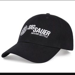 SIG SAUER NEVER SETTLE CAP. NEW WITH TAGS IN SEALED BAG. TACTICAL, RANGE