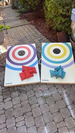 Natural Wood Cornhole Toss Game (New).