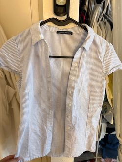 Brandy Melville Striped Button-Up Crop Top
