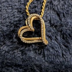 14k Solid Gold Diamond Necklace 