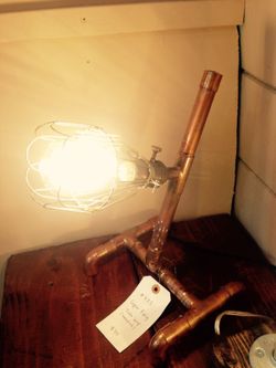 Copper Piping Steampunk Table Or Desk Lamp