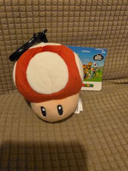 Super Mario Mushroom Plush Clip-On Keychain