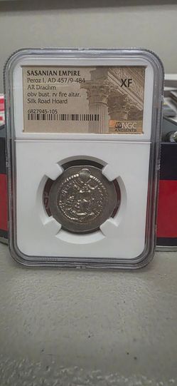 457 AD Silver Coin Peroz 1 Sasanian Empire