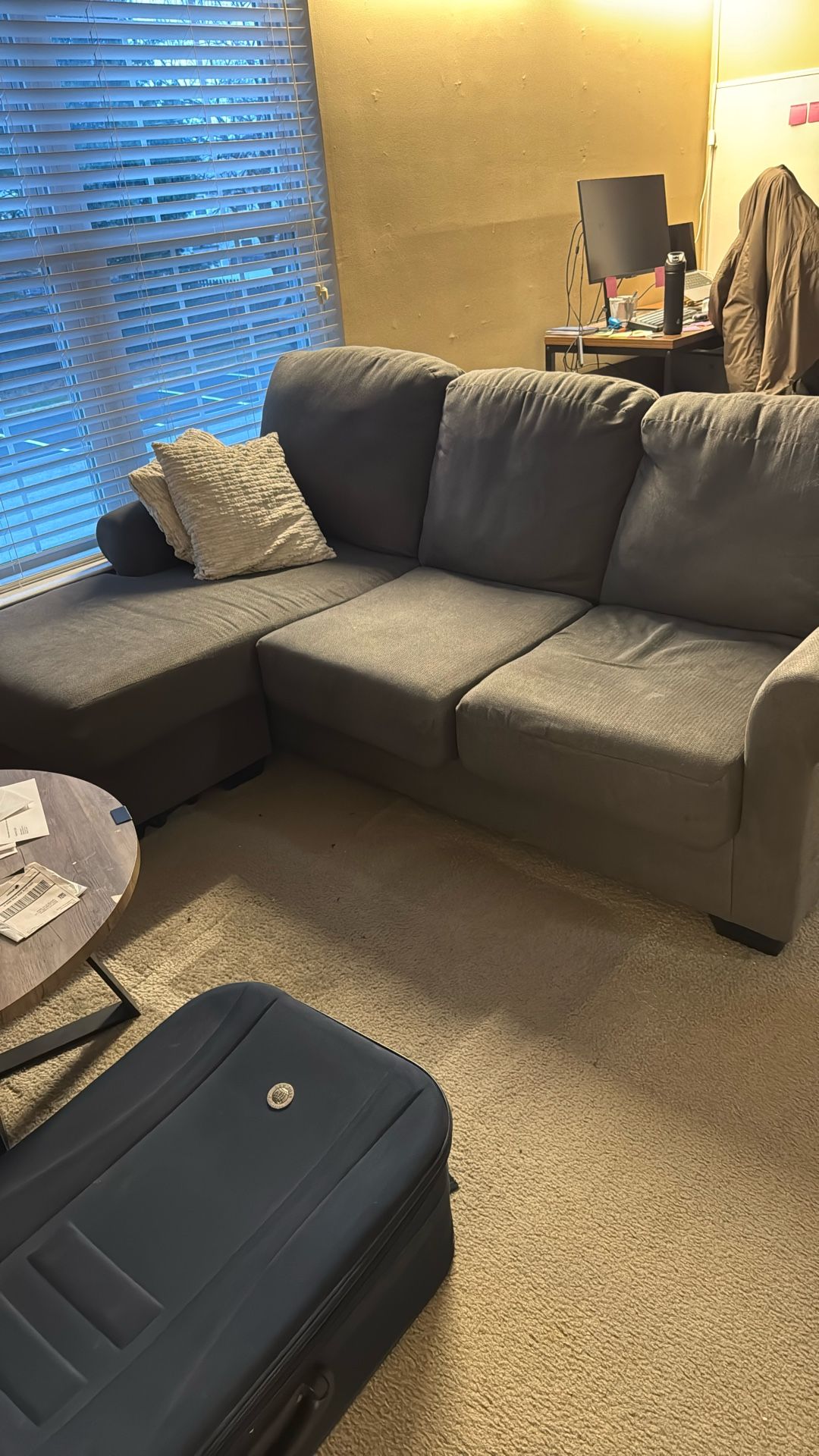 Couch With Chaise Free Decorative Pillows Included