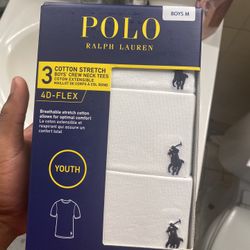 Boys' Cotton Stretch Crewneck Tees, Pack of 3  Size M ( New and Unopened )