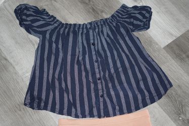 Blue off shoulder top