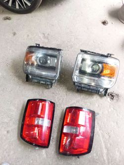 GMC Sierra headlights and taillights
