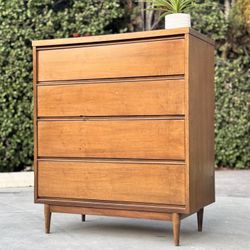 Mid Century Modern Vintage MCM Tall Dresser Chest of Drawers