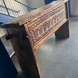 🤎COnVersationAL CarVed WOOD VIntage SpaniSH TabLe COnsole CREDENZA Bar