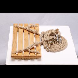 Wood Tree Swing, Adjustable Wooden Swing Set for Adults and Kids