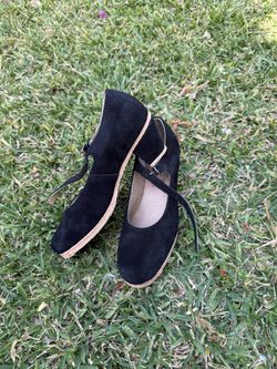 New Black Suede Folklorico Shoes