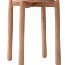 100% Solid Wood Stackable Stools Modern Barstools (Natural