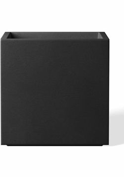 Kante Small Square Black Concrete Planter 10" W, Outdoor Rubber Plug for Indoor, Drainage for Garden, All-Weather Cement Flower Pot, Handcrafted, Anti