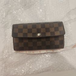 Authentic Louis Vuitton Long Sarah Wallet Damier Ebene Preloved 