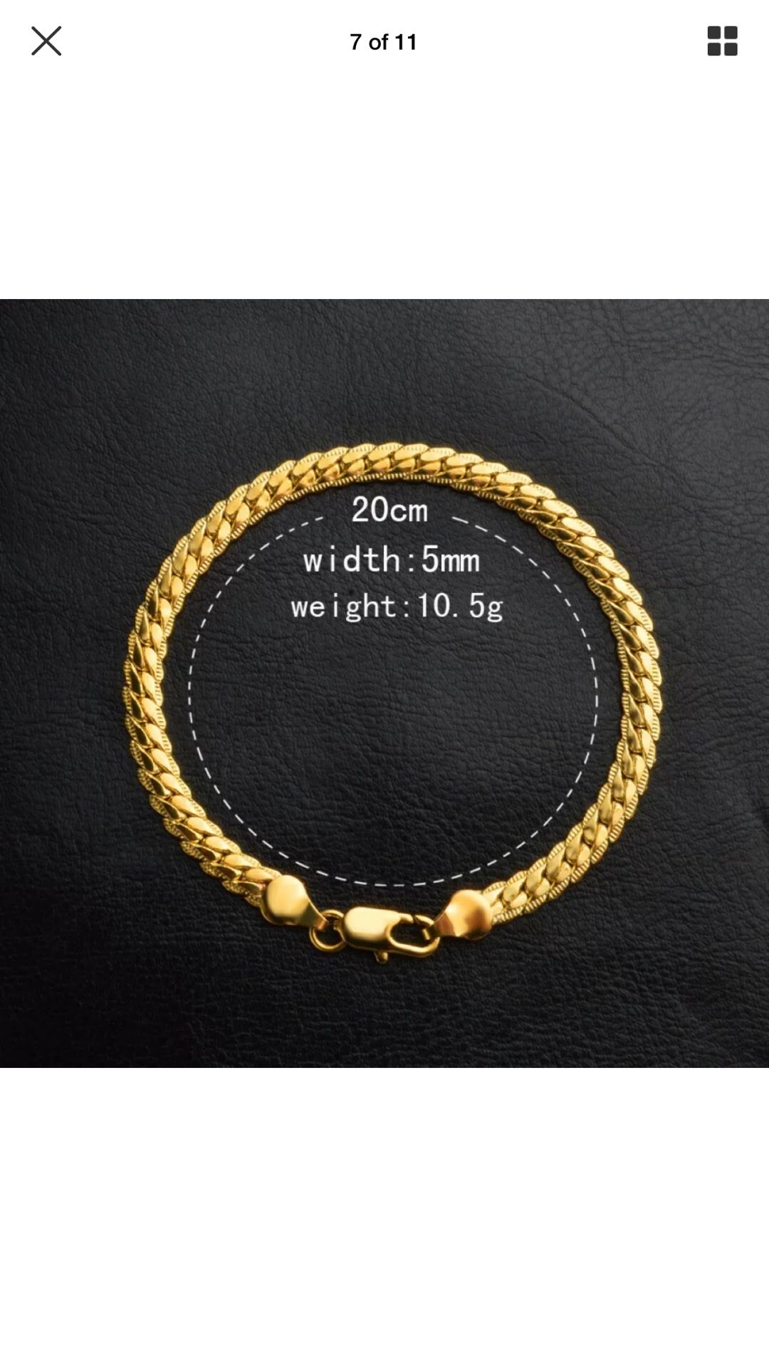 18k gold plated bracelet unisex