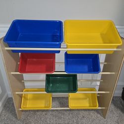 Toy Storage With Bins