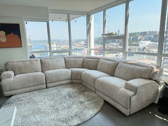 Macy's Sebaston 5-Pc Power Reclining Sectional - Cream