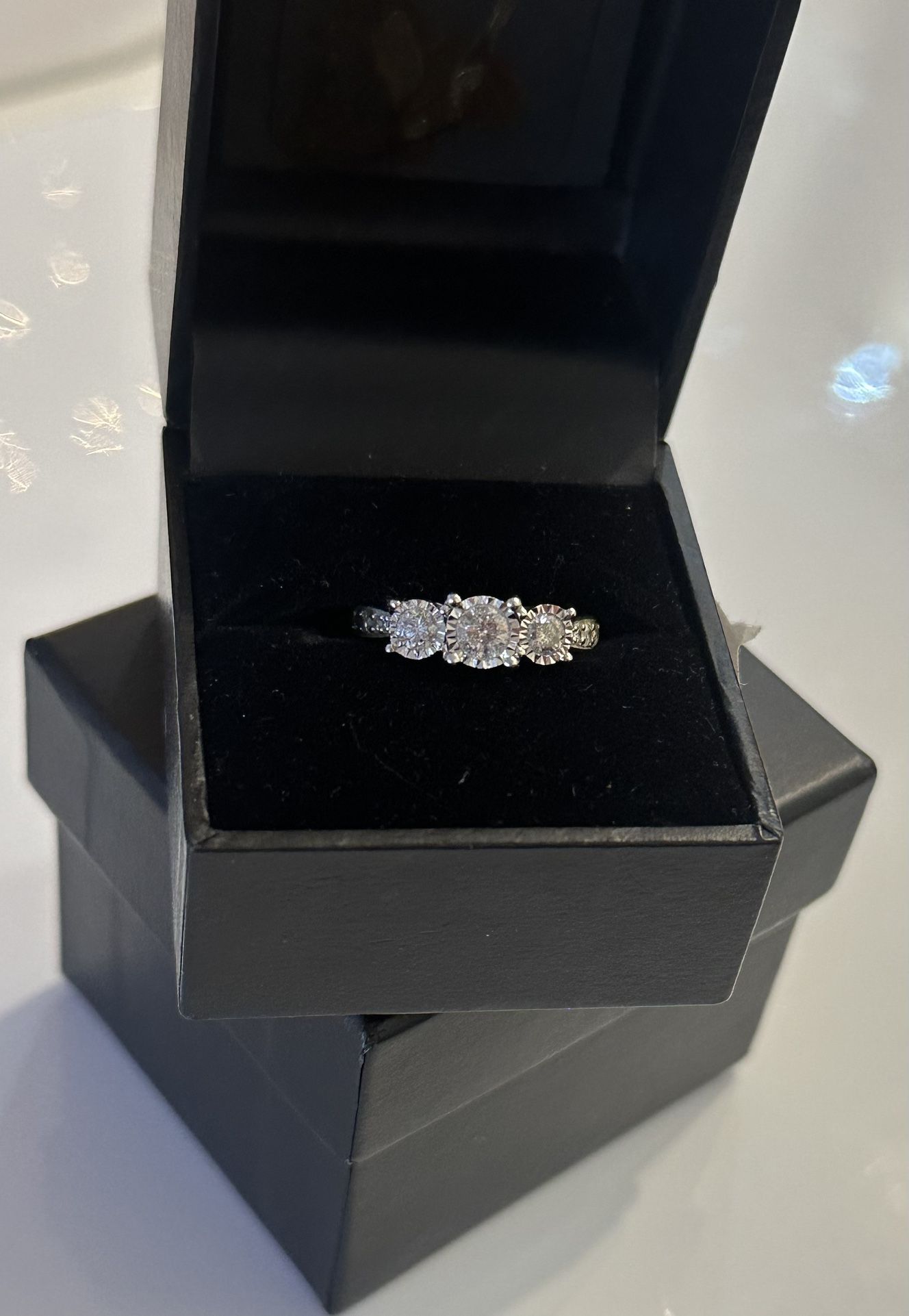 TruMiracleDiamond Three Stone Engagement Ring (1 ct. t.w.) in 14k White Gold