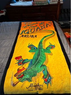 New Aruba iguana beach towel 30 x 58