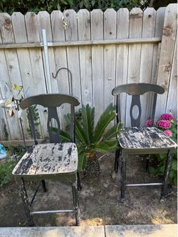 Black wooden chairs