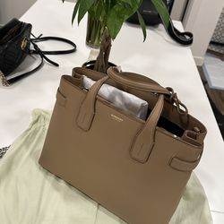 Burberry Banner Shoulder Bag Dark Sand Leather (contact info removed)