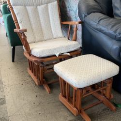 2pc Set Glider Chair And Glider Ottoman 