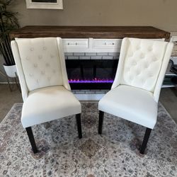 BRAND NEW**Relaxwimi Set of 2 PU Leather Dining Chairs with Solid Wood Legs, Modern Kitchen Chairs 