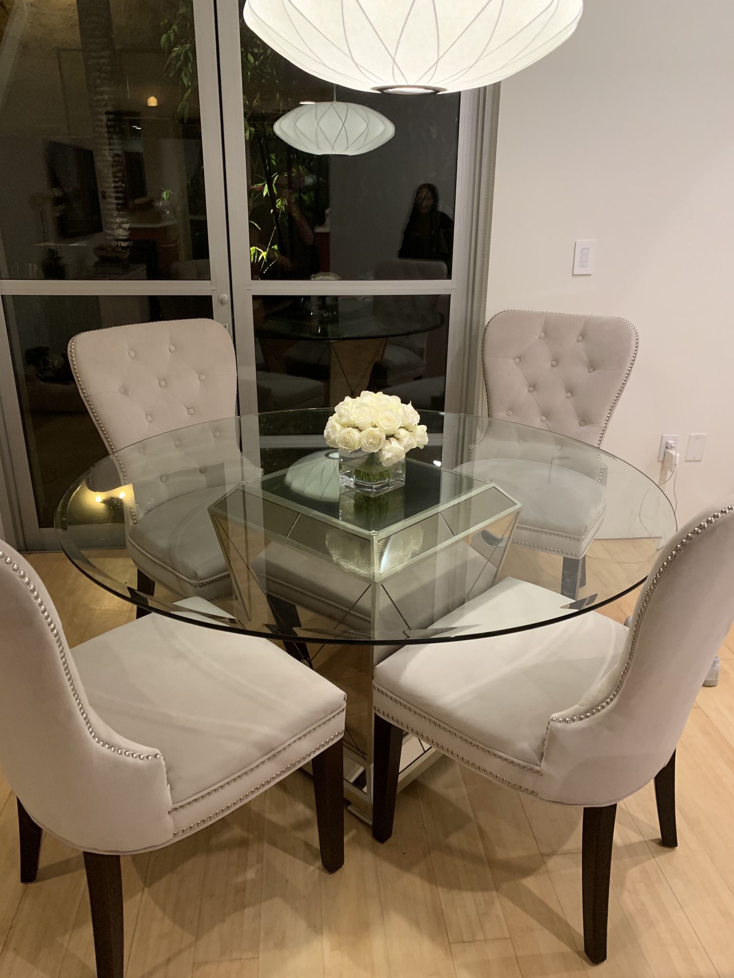 Z Gallerie glass dining table (chairs sold separately)