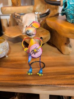 Colorful Metal Mouse Figurine