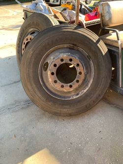 Goodyear Commercial Truck Tires on Rims 22.5