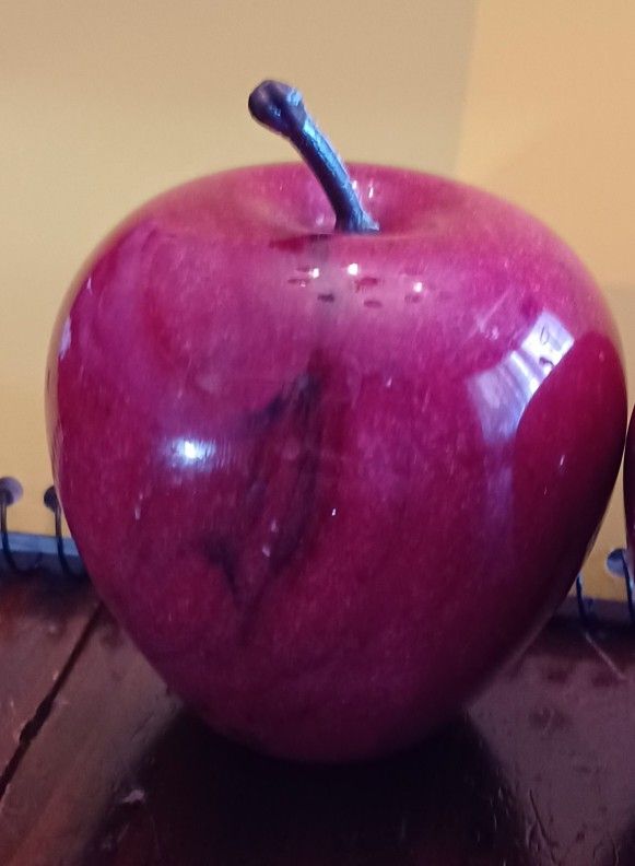 Vintage Polished Red Marble Apple.