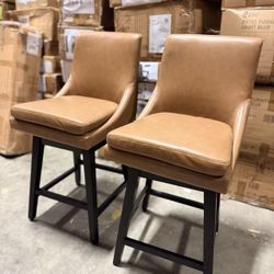 Counter Height Swivel Barstool, Set of 2 