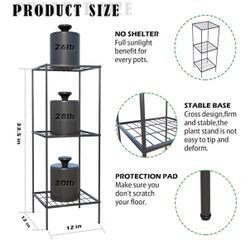 ZHAZHADI 3 Tier Metal Plant Stand Indoor Outdoor