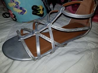 Silver sandals size 10