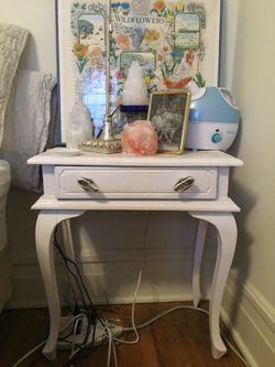 Antique nightstand with Anthropologie pulls