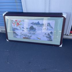 Framed Asian Landscape Painting