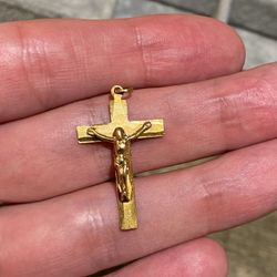 18K GOLD JESUS CROSS PENDANT