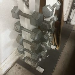 Dumbbells with a storage rack