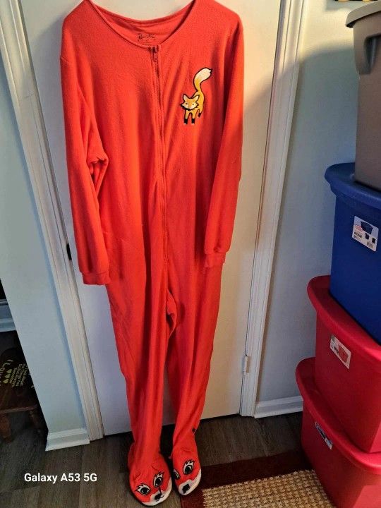 Women's Fox Footie Pajamas Size Xl