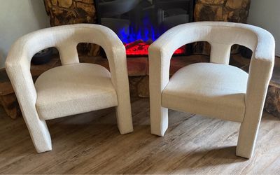 2 Beautiful Cream Chairs