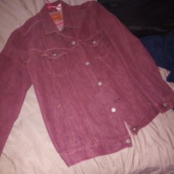  Burgundy Jean Jacket