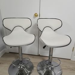 Two Bar Stools. Adjustable Height.