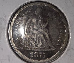 Seated liberty dime 1875