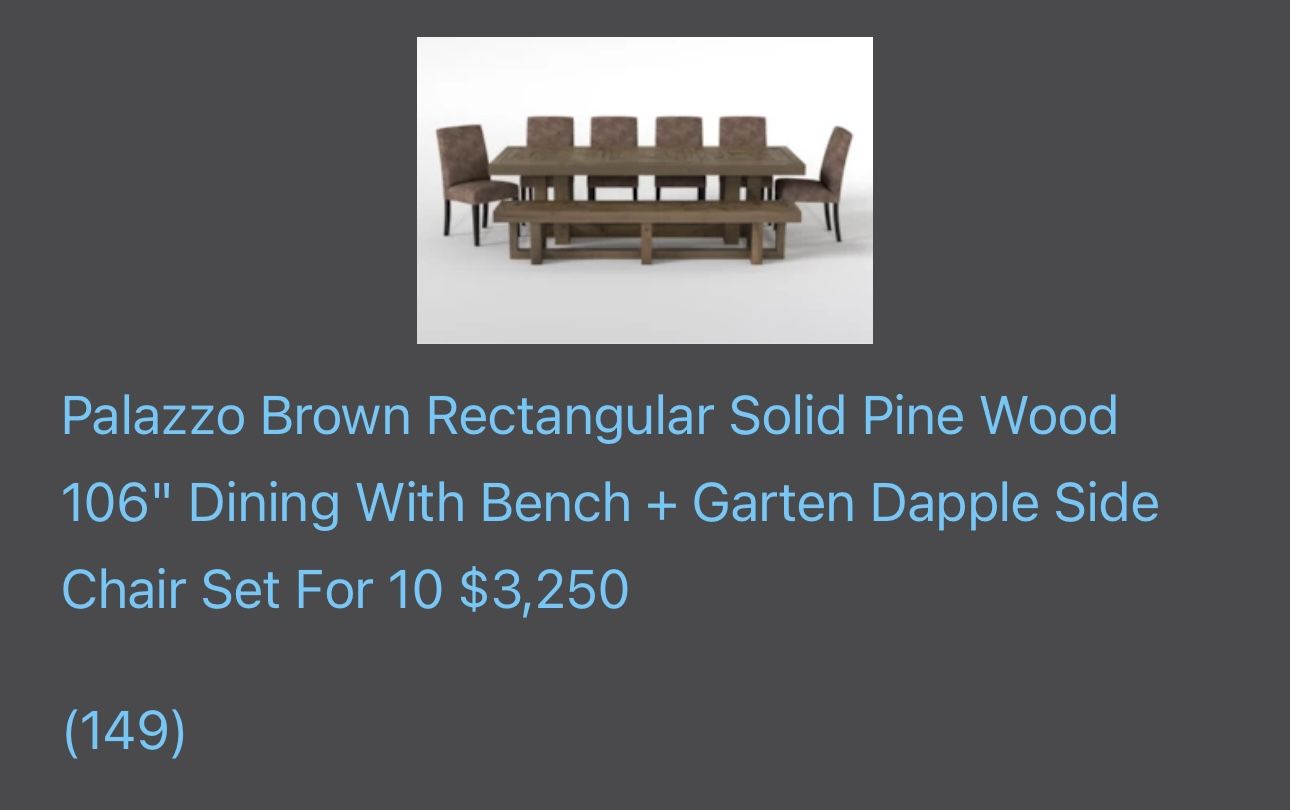 Dining Room Table W Bench