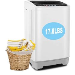 17.8Lbs Portable Washing Machine Nictemaw Portable Washer, 2.3 Cu.ft Washer and Dryer Combo with Drain Pump, 10 Programs 8 Water Level Compact Laundry
