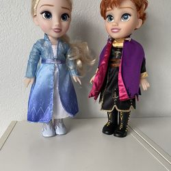 Singing Elsa And Anna Doll Set 14” Tall