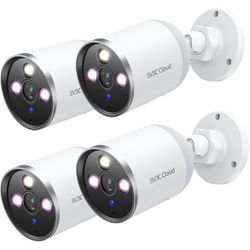 SV3C 2K WiFi Camera Outdoor, 4 Pack Wired Security IP Cameras For Security