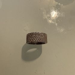 Moissanite Band Ring – 7 CTW, Size 8, 925 Sterling Silver